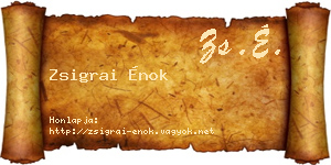 Zsigrai Énok névjegykártya